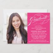 STIJLVOLLE ELEGANTE SCRIPT AFSTUDEREN PARTY INVITA KAART (Voorkant)