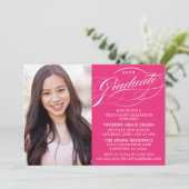 STIJLVOLLE ELEGANTE SCRIPT AFSTUDEREN PARTY INVITA KAART (Staand voorkant)