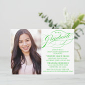 STIJLVOLLE ELEGANTE SCRIPT AFSTUDEREN PARTY INVITA KAART (Staand voorkant)