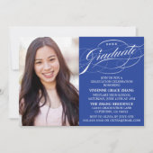 STIJLVOLLE ELEGANTE SCRIPT AFSTUDEREN PARTY INVITA KAART (Voorkant)