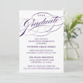 STIJLVOLLE ELEGANTE SCRIPT AFSTUDEREN PARTY INVITA KAART (Staand voorkant)