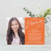 STIJLVOLLE ELEGANTE SCRIPT AFSTUDEREN PARTY INVITA KAART (Staand voorkant)