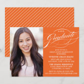 STIJLVOLLE ELEGANTE SCRIPT AFSTUDEREN PARTY INVITA KAART (Voorkant / Achterkant)