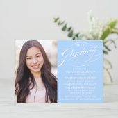 STIJLVOLLE ELEGANTE SCRIPT AFSTUDEREN PARTY INVITA KAART (Staand voorkant)