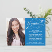 STIJLVOLLE ELEGANTE SCRIPT AFSTUDEREN PARTY INVITA KAART (Staand voorkant)