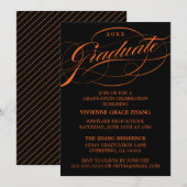 STIJLVOLLE ELEGANTE SCRIPT AFSTUDEREN PARTY INVITA KAART (Voorkant / Achterkant)