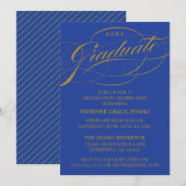 STIJLVOLLE ELEGANTE SCRIPT AFSTUDEREN PARTY INVITA KAART (Voorkant / Achterkant)