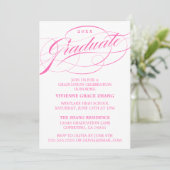 STIJLVOLLE ELEGANTE SCRIPT AFSTUDEREN PARTY INVITA KAART (Staand voorkant)