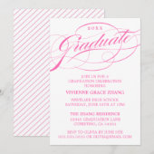 STIJLVOLLE ELEGANTE SCRIPT AFSTUDEREN PARTY INVITA KAART (Voorkant / Achterkant)