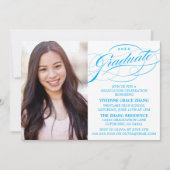 STIJLVOLLE ELEGANTE SCRIPT AFSTUDEREN PARTY INVITA KAART (Voorkant)