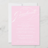 STIJLVOLLE ELEGANTE SCRIPT AFSTUDEREN PARTY INVITA KAART (Voorkant)