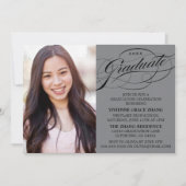 STIJLVOLLE ELEGANTE SCRIPT AFSTUDEREN PARTY INVITA KAART (Voorkant)