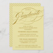 STIJLVOLLE ELEGANTE SCRIPT AFSTUDEREN PARTY INVITA KAART (Voorkant / Achterkant)