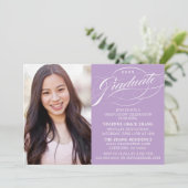 STIJLVOLLE ELEGANTE SCRIPT AFSTUDEREN PARTY INVITA KAART (Staand voorkant)