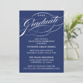 STIJLVOLLE ELEGANTE SCRIPT AFSTUDEREN PARTY INVITA KAART (Staand voorkant)