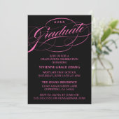 STIJLVOLLE ELEGANTE SCRIPT AFSTUDEREN PARTY INVITA KAART (Staand voorkant)