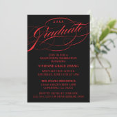 STIJLVOLLE ELEGANTE SCRIPT AFSTUDEREN PARTY INVITA KAART (Staand voorkant)