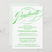 STIJLVOLLE ELEGANTE SCRIPT AFSTUDEREN PARTY INVITA KAART (Voorkant / Achterkant)