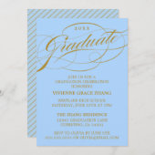 STIJLVOLLE ELEGANTE SCRIPT AFSTUDEREN PARTY INVITA KAART (Voorkant / Achterkant)