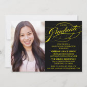 STIJLVOLLE ELEGANTE SCRIPT AFSTUDEREN PARTY INVITA KAART (Voorkant)