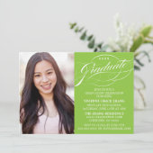 STIJLVOLLE ELEGANTE SCRIPT AFSTUDEREN PARTY INVITA KAART (Staand voorkant)