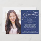 STIJLVOLLE ELEGANTE SCRIPT AFSTUDEREN PARTY INVITA KAART (Voorkant)