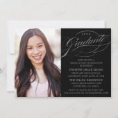 STIJLVOLLE ELEGANTE SCRIPT AFSTUDEREN PARTY INVITA KAART (Voorkant)