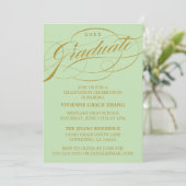 STIJLVOLLE ELEGANTE SCRIPT AFSTUDEREN PARTY INVITA KAART (Staand voorkant)