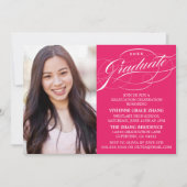 STIJLVOLLE ELEGANTE SCRIPT AFSTUDEREN PARTY INVITA KAART (Voorkant)