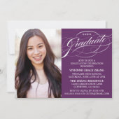 STIJLVOLLE ELEGANTE SCRIPT AFSTUDEREN PARTY INVITA KAART (Voorkant)