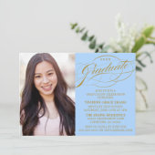 STIJLVOLLE ELEGANTE SCRIPT AFSTUDEREN PARTY INVITA KAART (Staand voorkant)