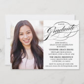 STIJLVOLLE ELEGANTE SCRIPT AFSTUDEREN PARTY INVITA KAART (Voorkant)