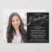 STIJLVOLLE ELEGANTE SCRIPT AFSTUDEREN PARTY INVITA KAART (Voorkant)