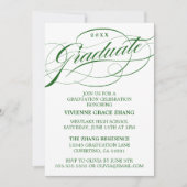 STIJLVOLLE ELEGANTE SCRIPT AFSTUDEREN PARTY INVITA KAART (Voorkant)