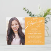 STIJLVOLLE ELEGANTE SCRIPT AFSTUDEREN PARTY INVITA KAART (Staand voorkant)