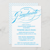 STIJLVOLLE ELEGANTE SCRIPT AFSTUDEREN PARTY INVITA KAART (Voorkant / Achterkant)