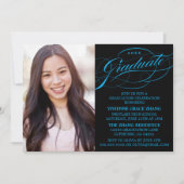 STIJLVOLLE ELEGANTE SCRIPT AFSTUDEREN PARTY INVITA KAART (Voorkant)