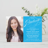 STIJLVOLLE ELEGANTE SCRIPT AFSTUDEREN PARTY INVITA KAART (Staand voorkant)