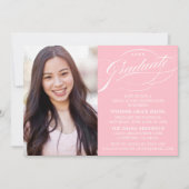 STIJLVOLLE ELEGANTE SCRIPT AFSTUDEREN PARTY INVITA KAART (Voorkant)