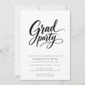 Stijlvolle Elegante Script Grad Feest Afstuderen Kaart (Voorkant)