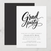 Stijlvolle Elegante Script Grad Feest Afstuderen Kaart (Voorkant / Achterkant)