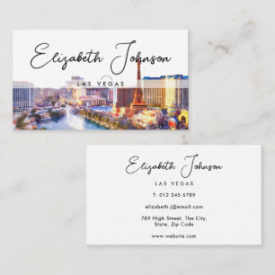 Stijlvolle elegante script Las Vegas skyline Visitekaartje