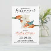 Stijlvolle Elegante Sinaasappel Witte Pensioen Blo Kaart (Staand voorkant)