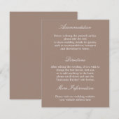Stijlvolle Elegante Taupe Trouwkaart Details Kaart (Voorkant / Achterkant)