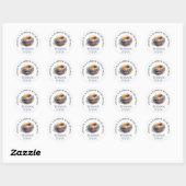 Stijlvolle Elegante Tea Party Naam Waterverf Ronde Sticker (Vel)