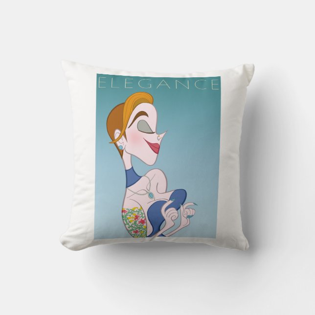 Stijlvolle elegante vrouw kussen (Voorkant)