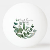 Stijlvolle Elegante Waterverf Foliage bruiloft spe Pingpongbal (Achterkant)