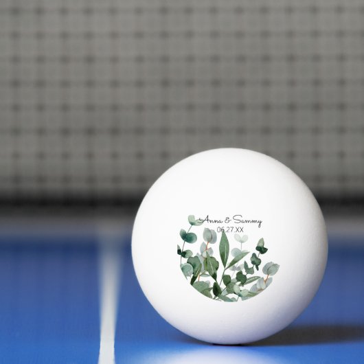 Stijlvolle Elegante Waterverf Foliage bruiloft spe Pingpongbal (Net)