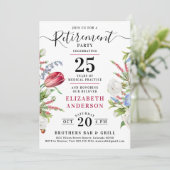 Stijlvolle Elegante Wild Flowers Pensioenfeest Kaart (Staand voorkant)