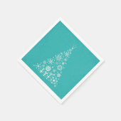 Stijlvolle elegante witte en blauwgroen kerstboom servetten (Hoek)